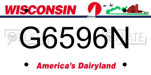 G6596N Wisconsin License Plate
