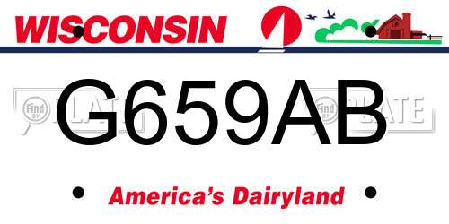 G659AB Wisconsin License Plate
