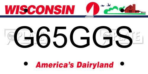 G65GGS Wisconsin License Plate