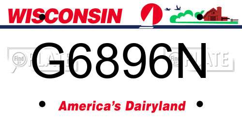 G6896N Wisconsin License Plate