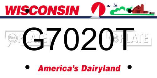 G7020T Wisconsin License Plate