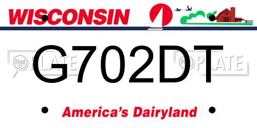 G702DT Wisconsin License Plate