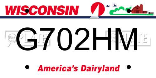G702HM Wisconsin License Plate