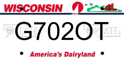 G702OT Wisconsin License Plate