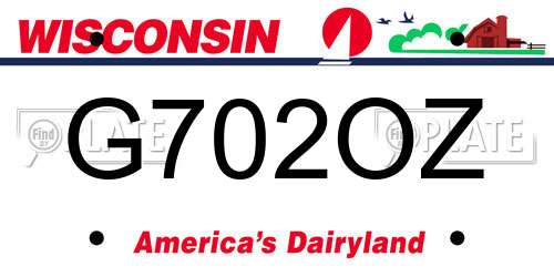 G702OZ Wisconsin License Plate