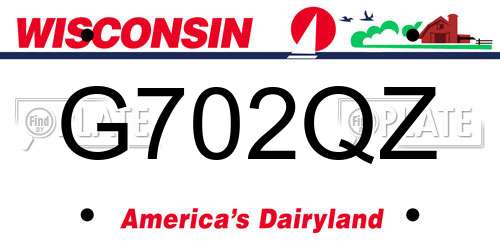 G702QZ Wisconsin License Plate