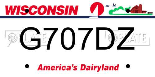 G707DZ Wisconsin License Plate