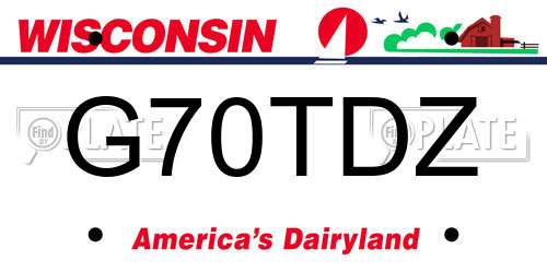 G70TDZ Wisconsin License Plate
