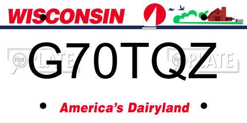 G70TQZ Wisconsin License Plate