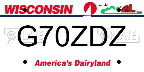 G70ZDZ Wisconsin License Plate
