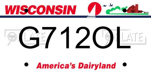 G712OL Wisconsin License Plate