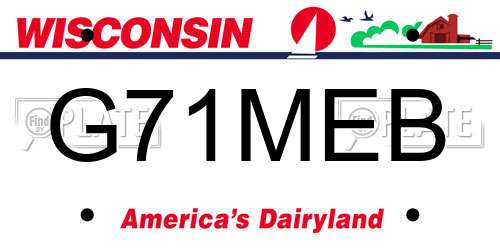 G71MEB Wisconsin License Plate