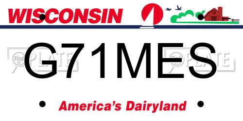 G71MES Wisconsin License Plate