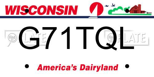 G71TQL Wisconsin License Plate