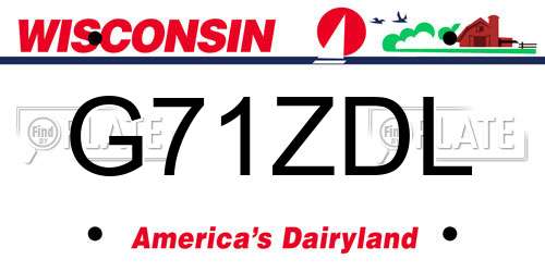G71ZDL Wisconsin License Plate
