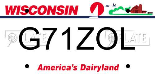 G71ZOL Wisconsin License Plate
