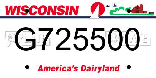 G725500 Wisconsin License Plate