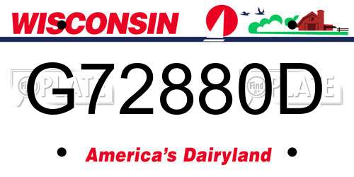 G72880D Wisconsin License Plate
