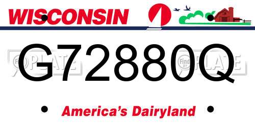 G72880Q Wisconsin License Plate