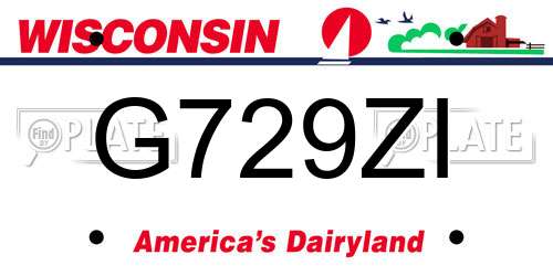 G729ZI Wisconsin License Plate