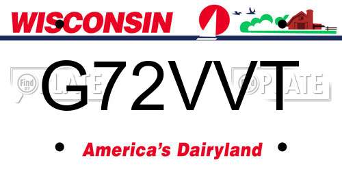 G72VVT Wisconsin License Plate