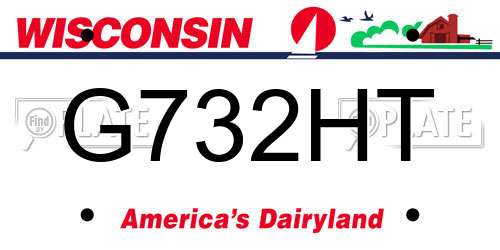 G732HT Wisconsin License Plate