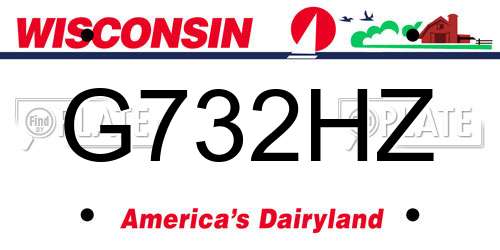G732HZ Wisconsin License Plate