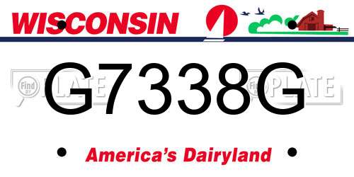 G7338G Wisconsin License Plate