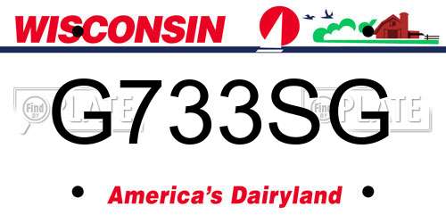 G733SG Wisconsin License Plate