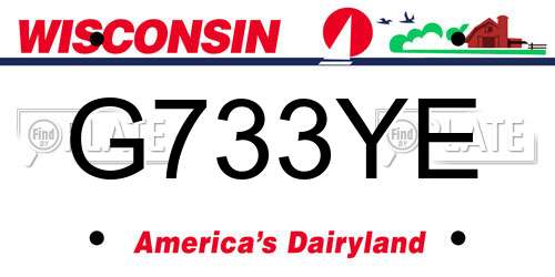 G733YE Wisconsin License Plate