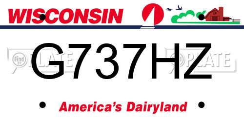 G737HZ Wisconsin License Plate