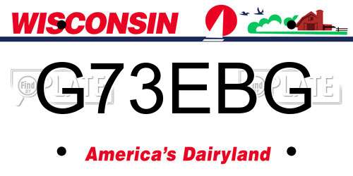 G73EBG Wisconsin License Plate