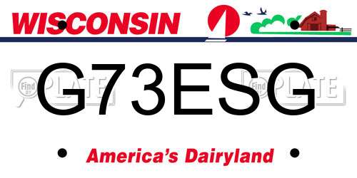 G73ESG Wisconsin License Plate