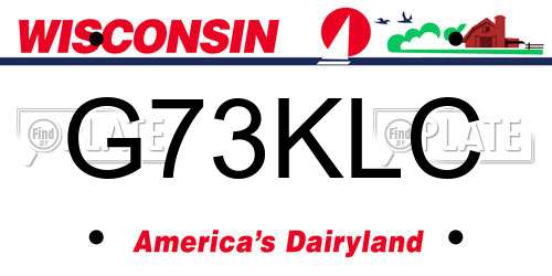 G73KLC Wisconsin License Plate