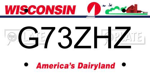 G73ZHZ Wisconsin License Plate