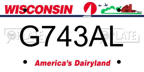 G743AL Wisconsin License Plate