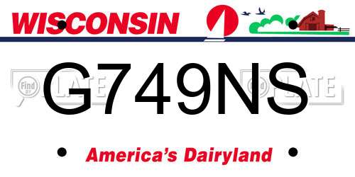 G749NS Wisconsin License Plate