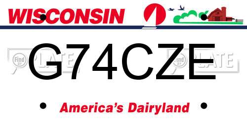 G74CZE Wisconsin License Plate