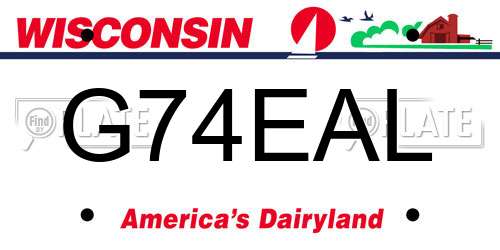 G74EAL Wisconsin License Plate