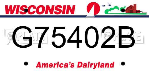 G75402B Wisconsin License Plate