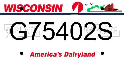 G75402S Wisconsin License Plate