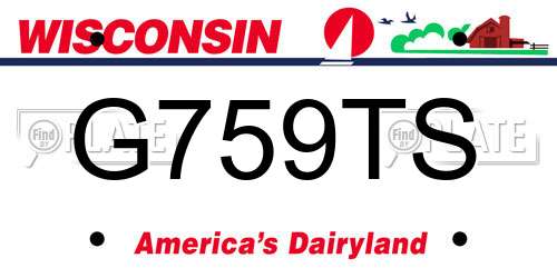 G759TS Wisconsin License Plate
