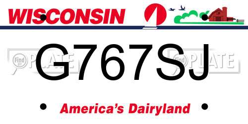 G767SJ Wisconsin License Plate