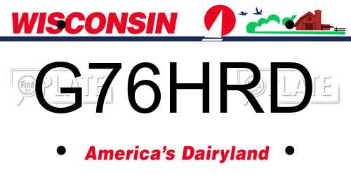 G76HRD Wisconsin License Plate