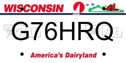 G76HRQ Wisconsin License Plate