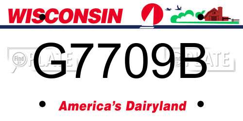 G7709B Wisconsin License Plate