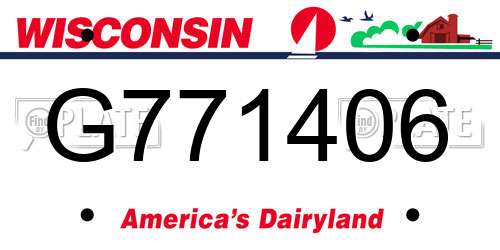 G771406 Wisconsin License Plate