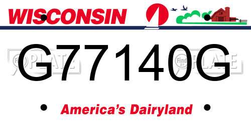 G77140G Wisconsin License Plate