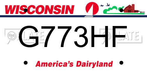 G773HF Wisconsin License Plate