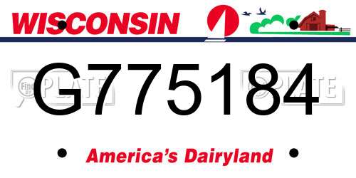 G775184 Wisconsin License Plate
